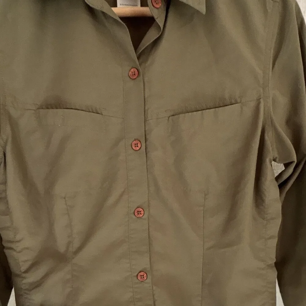 The North Face Women’s Green Breathable Button-Up Shirt Long Sleeve XS/TP - Picture 5 of 16